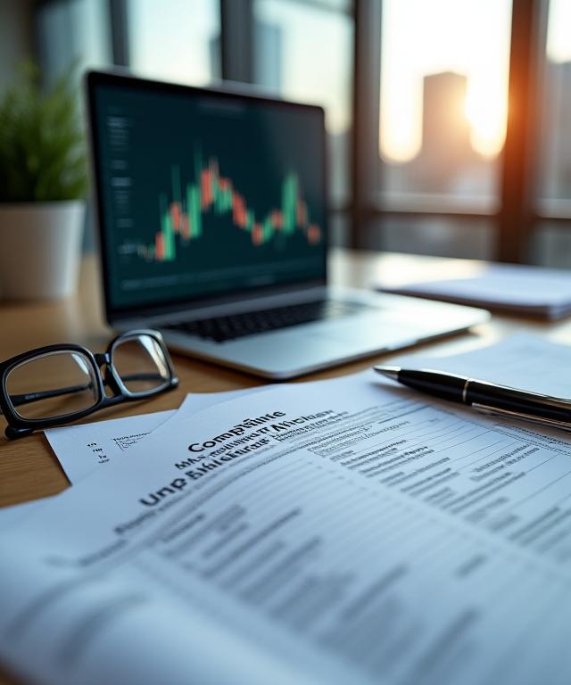 Sophisticated desk with tax compliance documents, representing precision and expertise